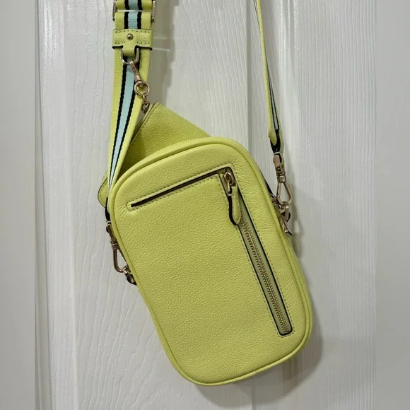 Kate Spade Yellow Crossbody Bag with Stripe Strap - Picture 10 of 14